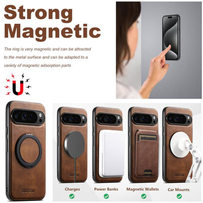 For Google Pixel 10 Pro XL Suteni G3 Oil Wax 360 Rotation Holder MagSafe Back Phone Case(Brown) - Google Cases by Suteni | Online Shopping UK | buy2fix