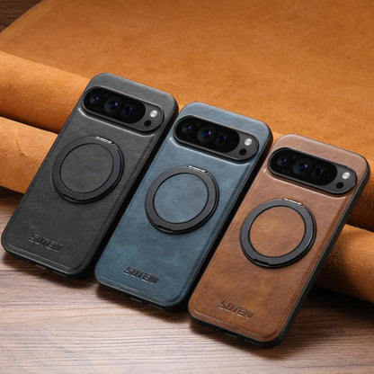 For Google Pixel 10 Pro XL Suteni G3 Oil Wax 360 Rotation Holder MagSafe Back Phone Case(Brown) - Google Cases by Suteni | Online Shopping UK | buy2fix