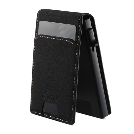 Suteni Litchi Texture Magnetic Key Press Automatically Pop Up Card Box(Black)