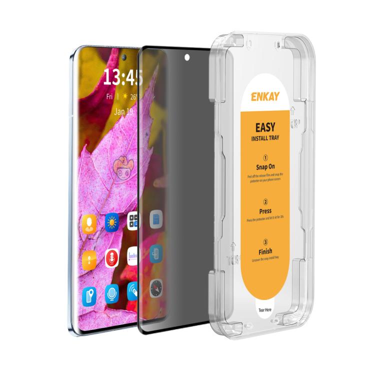 For Realme 14 Pro+ ENKAY Hat-Prince Easy Install Heat Bending Privacy Screen Tempered Glass Film - Realme Tempered Glass by ENKAY | Online Shopping UK | buy2fix