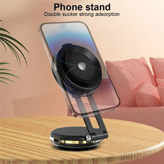 T50 Vacuum Adhesion Dual Suction Cup Car Dashboard Windshield Phone Navigation Stand(Black+Gold) - Universal Car Holders by buy2fix | Online Shopping UK | buy2fix