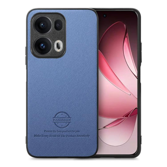For OPPO Reno13  Global Twill Fabric Leather Skin Back Phone Case(Blue)