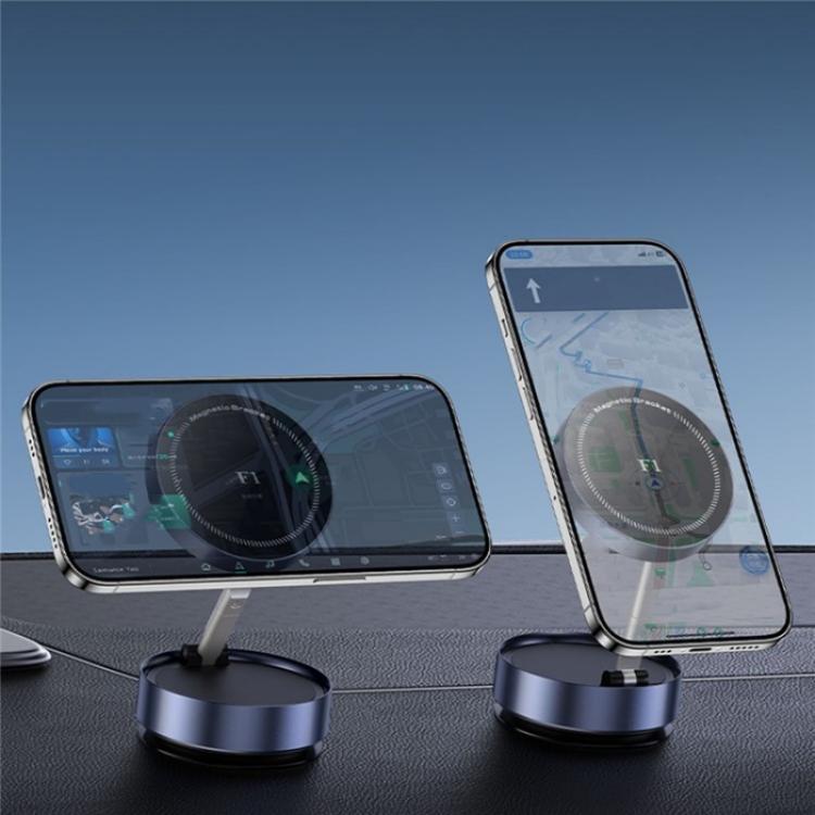 F1 Dashboard Mount Strong Suction Navigation Stand Universal Magnetic Car Phone Holder(Silver) - Universal Car Holders by buy2fix | Online Shopping UK | buy2fix