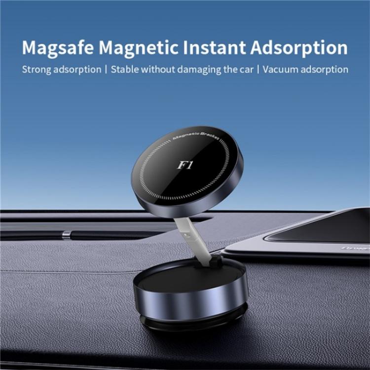 F1 Dashboard Mount Strong Suction Navigation Stand Universal Magnetic Car Phone Holder(Silver) - Universal Car Holders by buy2fix | Online Shopping UK | buy2fix