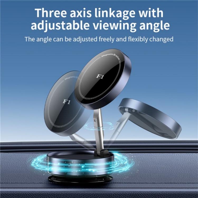 F1 Dashboard Mount Strong Suction Navigation Stand Universal Magnetic Car Phone Holder(Silver) - Universal Car Holders by buy2fix | Online Shopping UK | buy2fix
