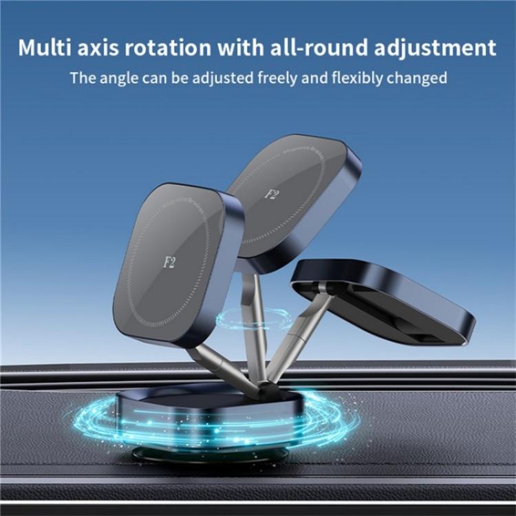 F2 Strong Magnet Vacuum Suction Adjustable Foldable Car Dashboard Windshield Phone Holder(Tarnish) - Universal Car Holders by buy2fix | Online Shopping UK | buy2fix
