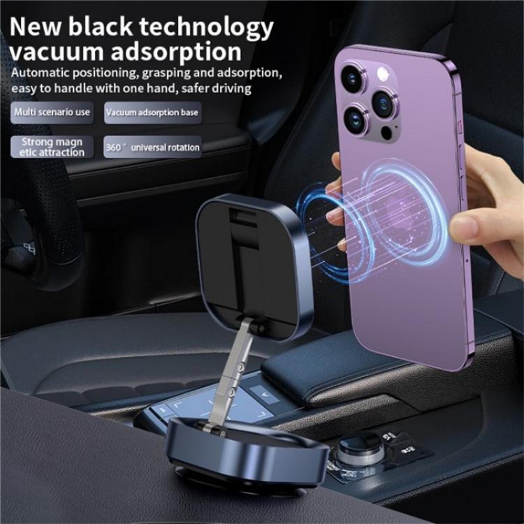 F2 Strong Magnet Vacuum Suction Adjustable Foldable Car Dashboard Windshield Phone Holder(Silver) - Universal Car Holders by buy2fix | Online Shopping UK | buy2fix