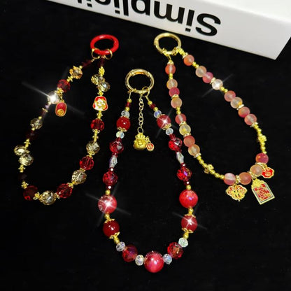 Lucky Cat Lucky Bag Blessing Blessing Word Mobile Phone Chain(Lucky bag) - Lanyards & Wrist Straps by buy2fix | Online Shopping UK | buy2fix