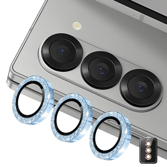 For Samsung Galaxy Z Fold7 ENKAY Hat-Prince 9H Rear Camera Lens Glitter Aluminium Alloy Tempered Glass Film(Blue) - Galaxy Z Fold7 5G Tempered Glass by ENKAY | Online Shopping UK | buy2fix