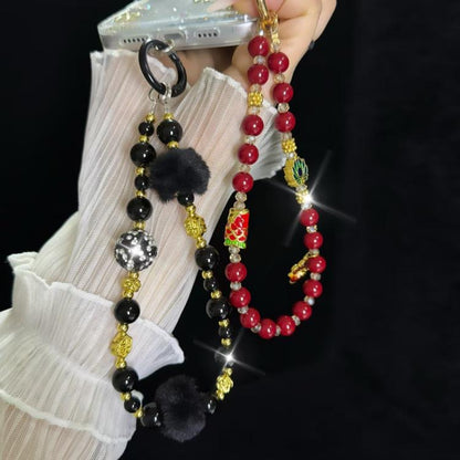 Good Luck Comes To The God Of Wealth Auspicious Phone Chain(Red) - Lanyards & Wrist Straps by buy2fix | Online Shopping UK | buy2fix