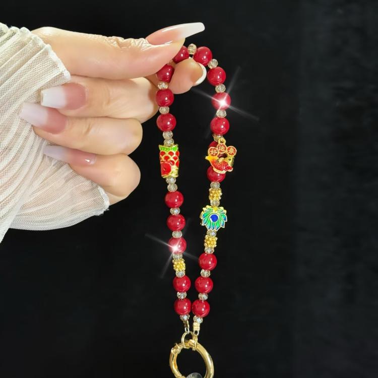 Good Luck Comes To The God Of Wealth Auspicious Phone Chain(Golden) - Lanyards & Wrist Straps by buy2fix | Online Shopping UK | buy2fix