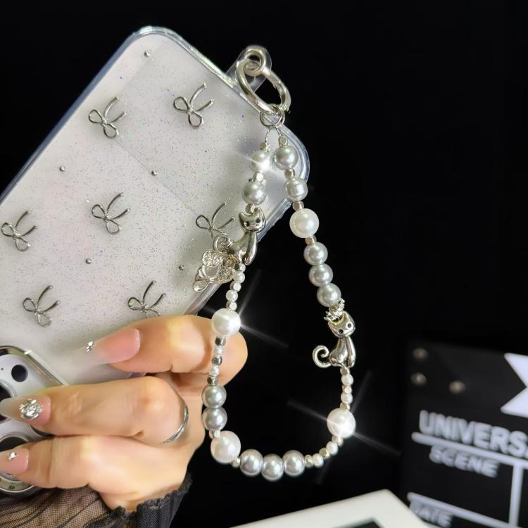 kitty Cat Sun Star Pearl Mobile Phone Chain - Lanyards & Wrist Straps by buy2fix | Online Shopping UK | buy2fix
