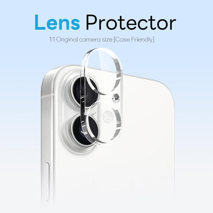 For iPhone 16 NORTHJO 3 in 1 PC Magnetic Phone Case with Screen Film and Lens Film(Clear) - iPhone 16 Cases by NORTHJO | Online Shopping UK | buy2fix