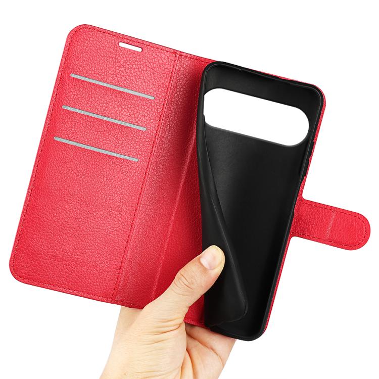 For Google Pixel 10 / 10 Pro Litchi Texture Horizontal Flip Leather Phone Case with Holder(Red) - Google Cases by buy2fix | Online Shopping UK | buy2fix