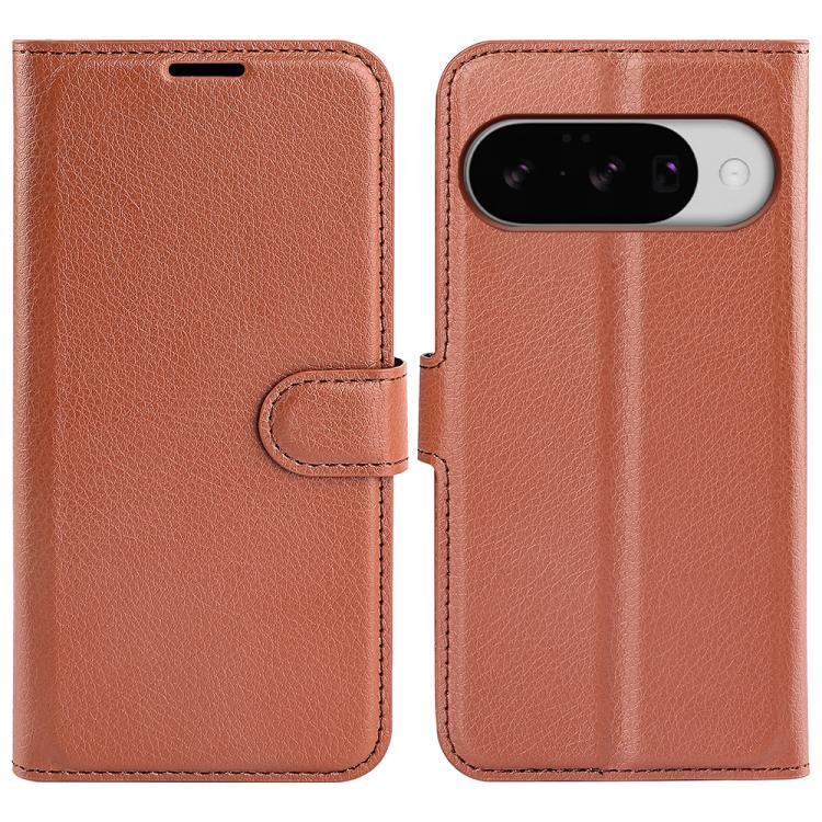 For Google Pixel 10 / 10 Pro Litchi Texture Horizontal Flip Leather Phone Case with Holder(Brown) - Google Cases by buy2fix | Online Shopping UK | buy2fix