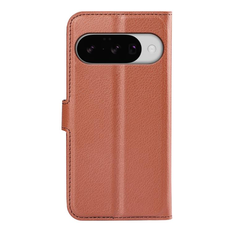 For Google Pixel 10 / 10 Pro Litchi Texture Horizontal Flip Leather Phone Case with Holder(Brown) - Google Cases by buy2fix | Online Shopping UK | buy2fix