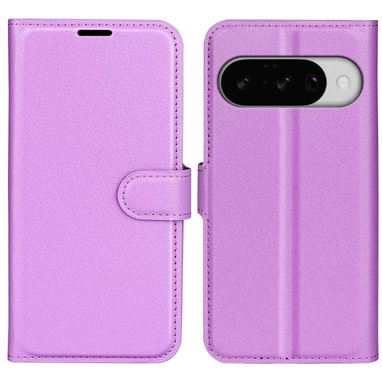 For Google Pixel 10 / 10 Pro Litchi Texture Horizontal Flip Leather Phone Case with Holder(Purple) - Google Cases by buy2fix | Online Shopping UK | buy2fix