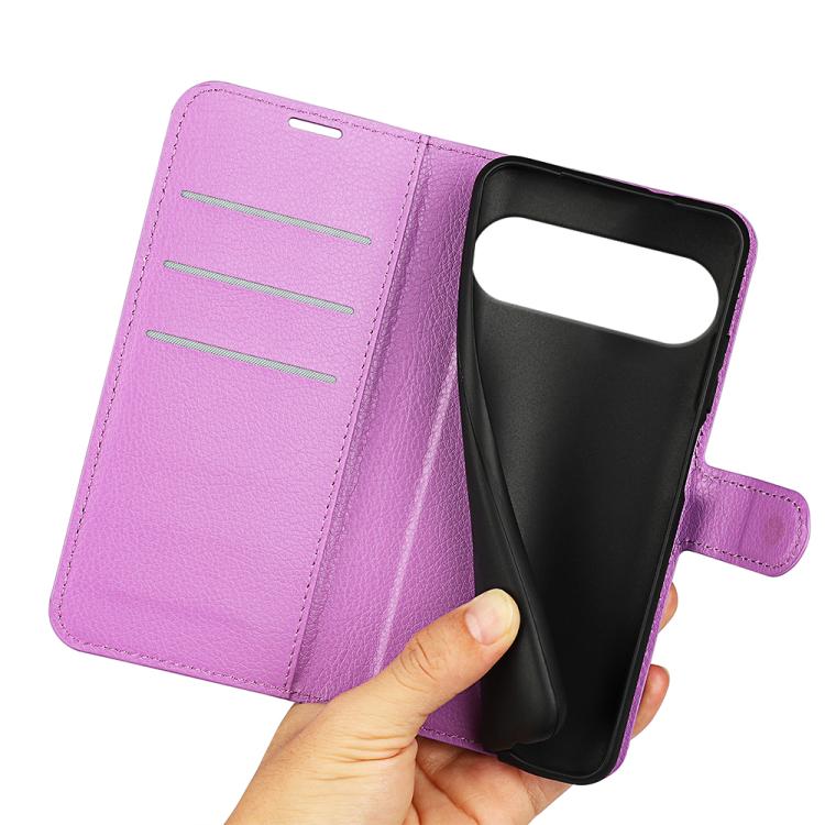 For Google Pixel 10 / 10 Pro Litchi Texture Horizontal Flip Leather Phone Case with Holder(Purple) - Google Cases by buy2fix | Online Shopping UK | buy2fix