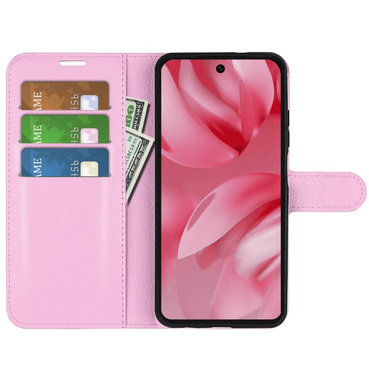 For Google Pixel 10 / 10 Pro Litchi Texture Horizontal Flip Leather Phone Case with Holder(Pink) - Google Cases by buy2fix | Online Shopping UK | buy2fix