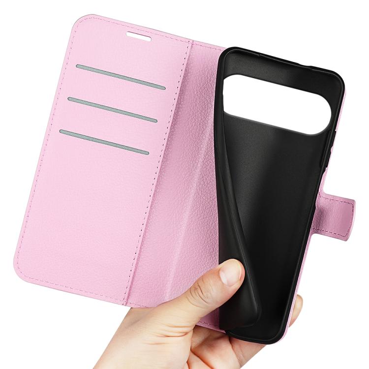 For Google Pixel 10 / 10 Pro Litchi Texture Horizontal Flip Leather Phone Case with Holder(Pink) - Google Cases by buy2fix | Online Shopping UK | buy2fix