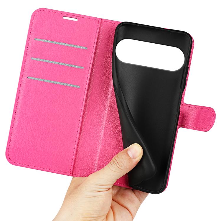 For Google Pixel 10 / 10 Pro Litchi Texture Horizontal Flip Leather Phone Case with Holder(Rose Red) - Google Cases by buy2fix | Online Shopping UK | buy2fix