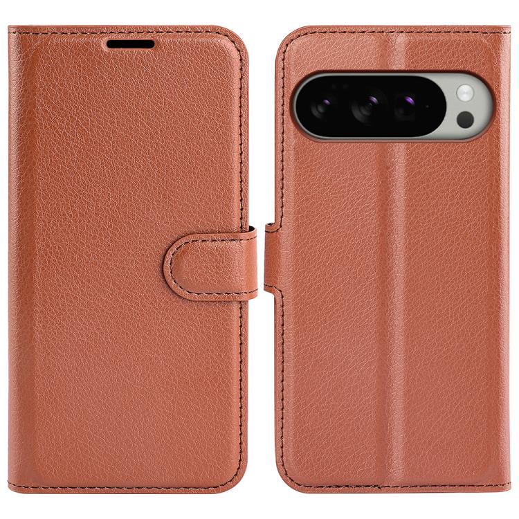 For Google Pixel 10 Pro XL Litchi Texture Horizontal Flip Leather Phone Case with Holder(Brown) - Google Cases by buy2fix | Online Shopping UK | buy2fix
