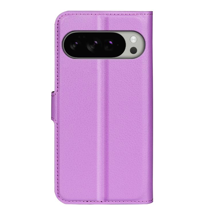For Google Pixel 10 Pro XL Litchi Texture Horizontal Flip Leather Phone Case with Holder(Purple) - Google Cases by buy2fix | Online Shopping UK | buy2fix