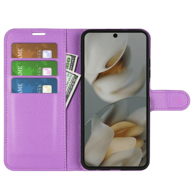 For Google Pixel 10 Pro XL Litchi Texture Horizontal Flip Leather Phone Case with Holder(Purple) - Google Cases by buy2fix | Online Shopping UK | buy2fix