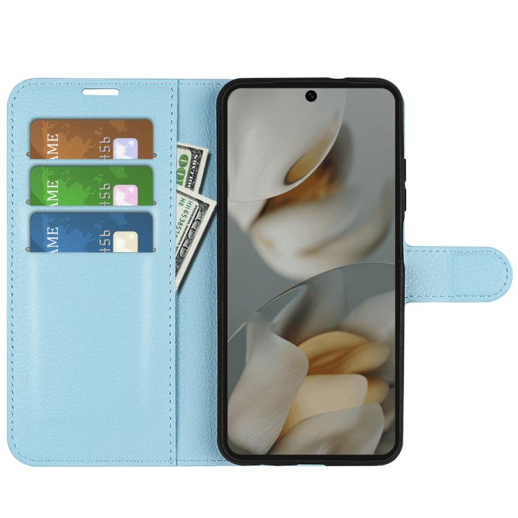 For Google Pixel 10 Pro XL Litchi Texture Horizontal Flip Leather Phone Case with Holder(Blue) - Google Cases by buy2fix | Online Shopping UK | buy2fix