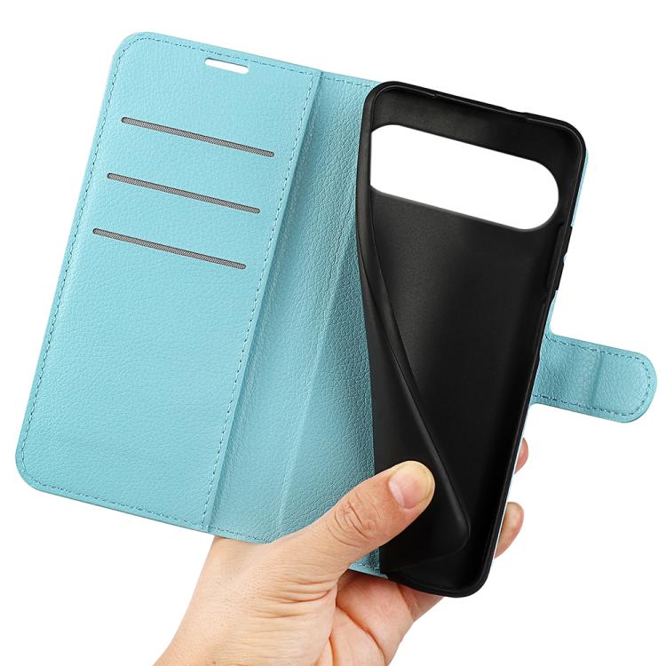 For Google Pixel 10 Pro XL Litchi Texture Horizontal Flip Leather Phone Case with Holder(Blue) - Google Cases by buy2fix | Online Shopping UK | buy2fix