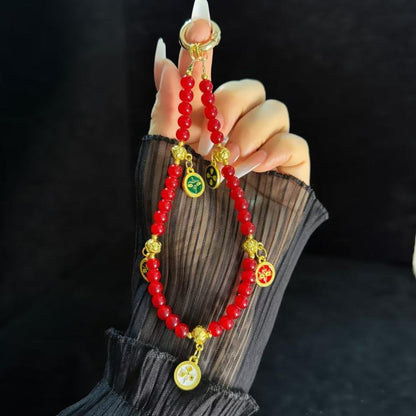 Five-Way Fortuna Mobile Phone Chain(Red) - Lanyards & Wrist Straps by buy2fix | Online Shopping UK | buy2fix