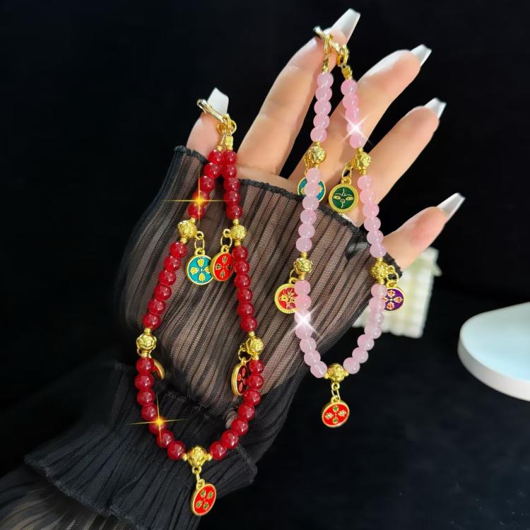 Five-Way Fortuna Mobile Phone Chain(Pink) - Lanyards & Wrist Straps by buy2fix | Online Shopping UK | buy2fix