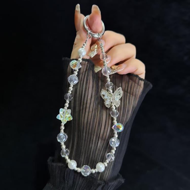 Little Star Butterfly Phone Chain(White) - Lanyards & Wrist Straps by buy2fix | Online Shopping UK | buy2fix