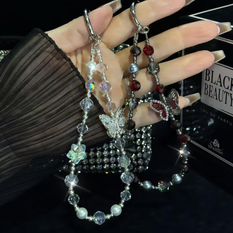 Little Star Butterfly Phone Chain(White) - Lanyards & Wrist Straps by buy2fix | Online Shopping UK | buy2fix