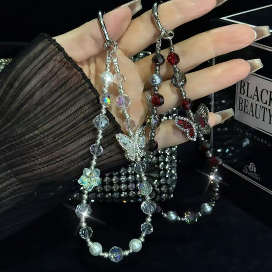 Little Star Butterfly Phone Chain(Red) - Lanyards & Wrist Straps by buy2fix | Online Shopping UK | buy2fix