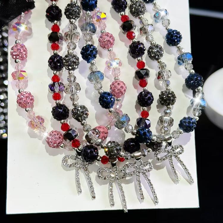 Colored Clay Bow Fashion Phone Chain(Blue) - Lanyards & Wrist Straps by buy2fix | Online Shopping UK | buy2fix