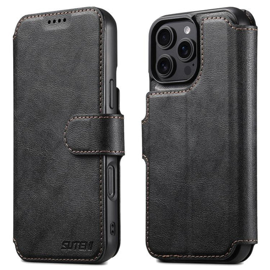 For iPhone 16 Pro Max Suteni Q05 2-in-1 Multi-function Detachable Wallet MagSafe Phone Case(Black) - iPhone 16 Pro Max Cases by Suteni | Online Shopping UK | buy2fix