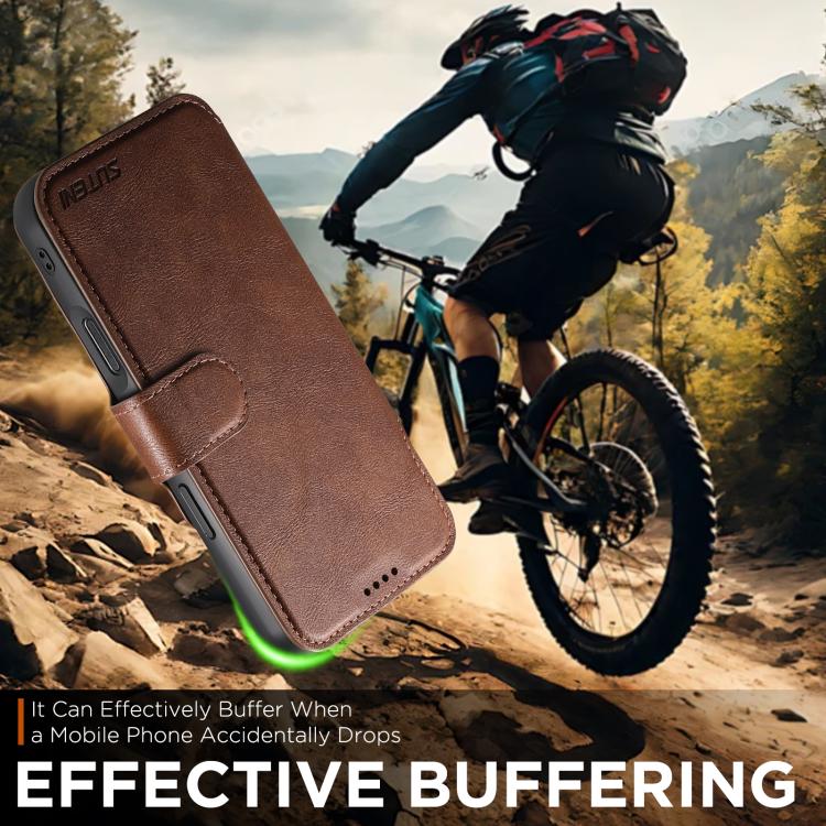 For iPhone 17 Air Suteni Q05 2-in-1 Multi-function Detachable Wallet MagSafe Phone Case(Brown) - iPhone 17 Air Cases by Suteni | Online Shopping UK | buy2fix