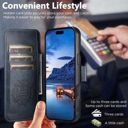 For iPhone 17 Air Suteni Q05 2-in-1 Multi-function Detachable Wallet MagSafe Phone Case(Blue) - iPhone 17 Air Cases by Suteni | Online Shopping UK | buy2fix