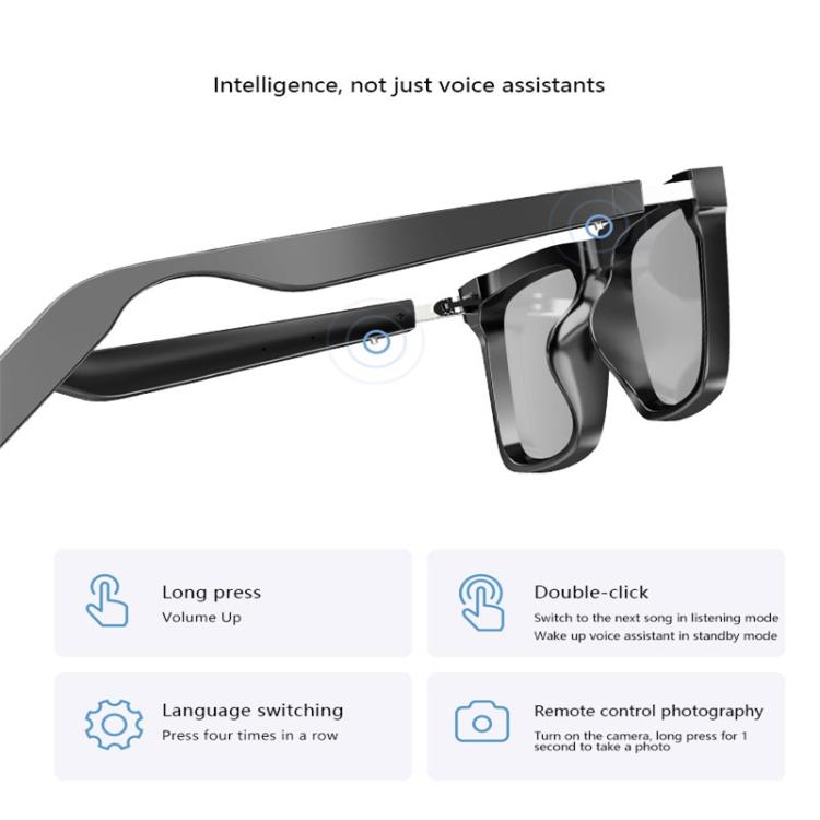 YJ008 Smart Glasses, Support AI Smart Chip / Outdoor Sports / Bluetooth Call(Black) - Smart Glasses by buy2fix | Online Shopping UK | buy2fix