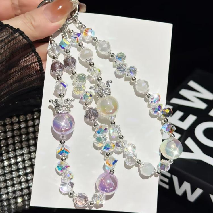 Crown Heidi Bead Phone Chain(Purple) - Lanyards & Wrist Straps by buy2fix | Online Shopping UK | buy2fix