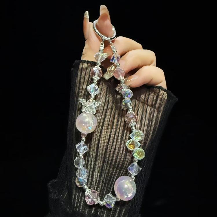 Crown Heidi Bead Phone Chain(Pink) - Lanyards & Wrist Straps by buy2fix | Online Shopping UK | buy2fix