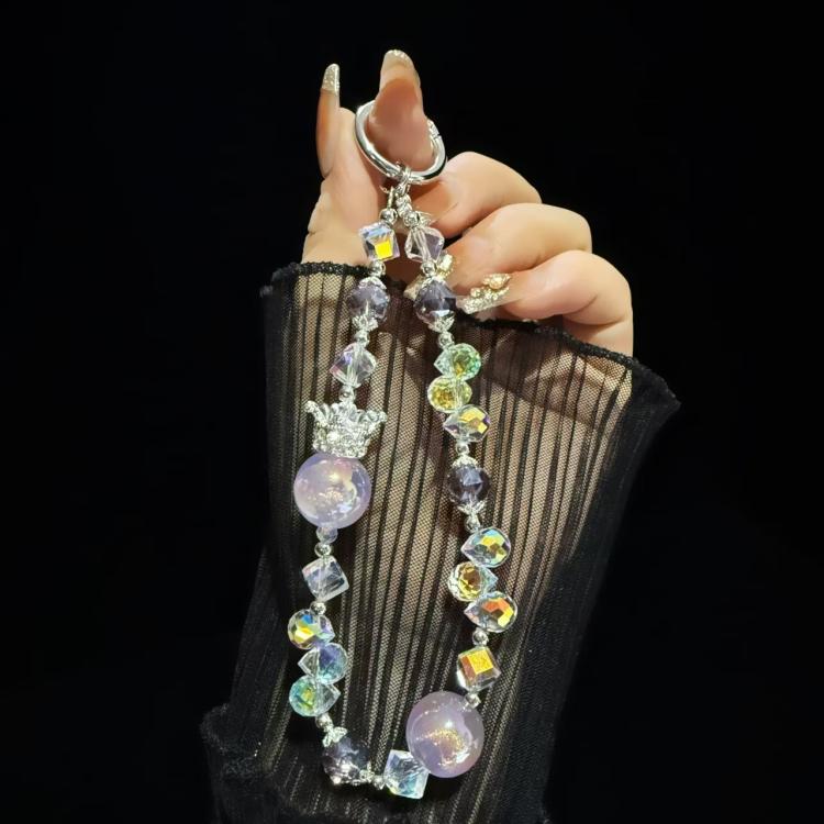 Crown Heidi Bead Phone Chain(Pink) - Lanyards & Wrist Straps by buy2fix | Online Shopping UK | buy2fix