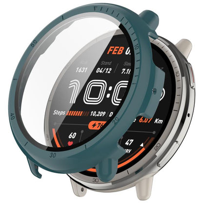 For Amazfit Active 2 A2437 Tempered Film Integrated PC Watch Protective Case(Pine Green) - Watch Cases by buy2fix | Online Shopping UK | buy2fix