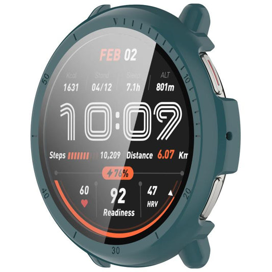 For Amazfit Active 2 A2437 Tempered Film Integrated PC Watch Protective Case(Pine Green) - Watch Cases by buy2fix | Online Shopping UK | buy2fix