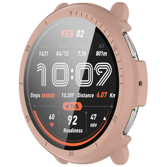 For Amazfit Active 2 A2437 Tempered Film Integrated PC Watch Protective Case(Cherry Pink) - Watch Cases by buy2fix | Online Shopping UK | buy2fix