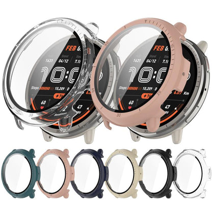 For Amazfit Active 2 A2437 Tempered Film Integrated PC Watch Protective Case(Transparent Color) - Watch Cases by buy2fix | Online Shopping UK | buy2fix