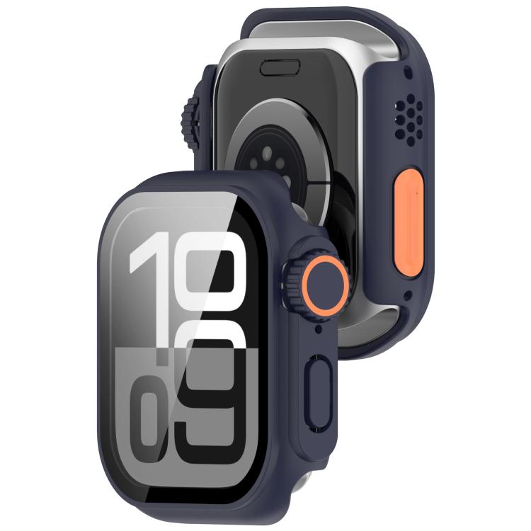 For Apple Watch Series 10 42mm Change to Ultra 49mm Tempered Film Integrated PC Button Watch Case(Midnight Blue) - Watch Cases by buy2fix | Online Shopping UK | buy2fix