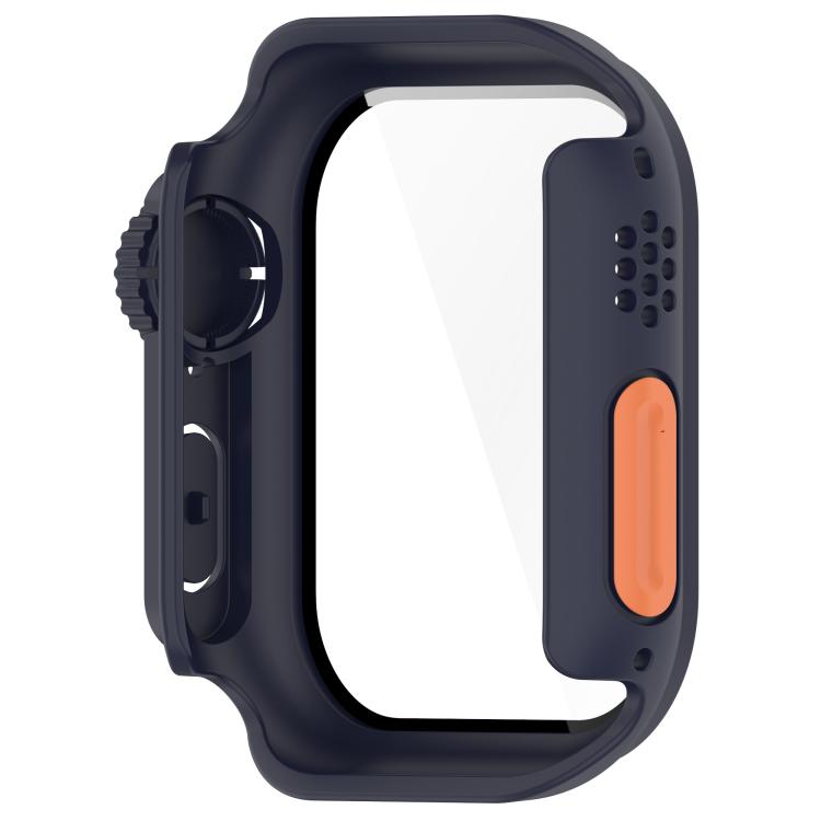 For Apple Watch Series 10 42mm Change to Ultra 49mm Tempered Film Integrated PC Button Watch Case(Midnight Blue) - Watch Cases by buy2fix | Online Shopping UK | buy2fix