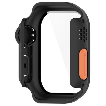 For Apple Watch Series 11 / 10 46mm Change to Ultra 49mm Tempered Film Integrated PC Button Watch Case(Black) - Watch Cases by buy2fix | Online Shopping UK | buy2fix